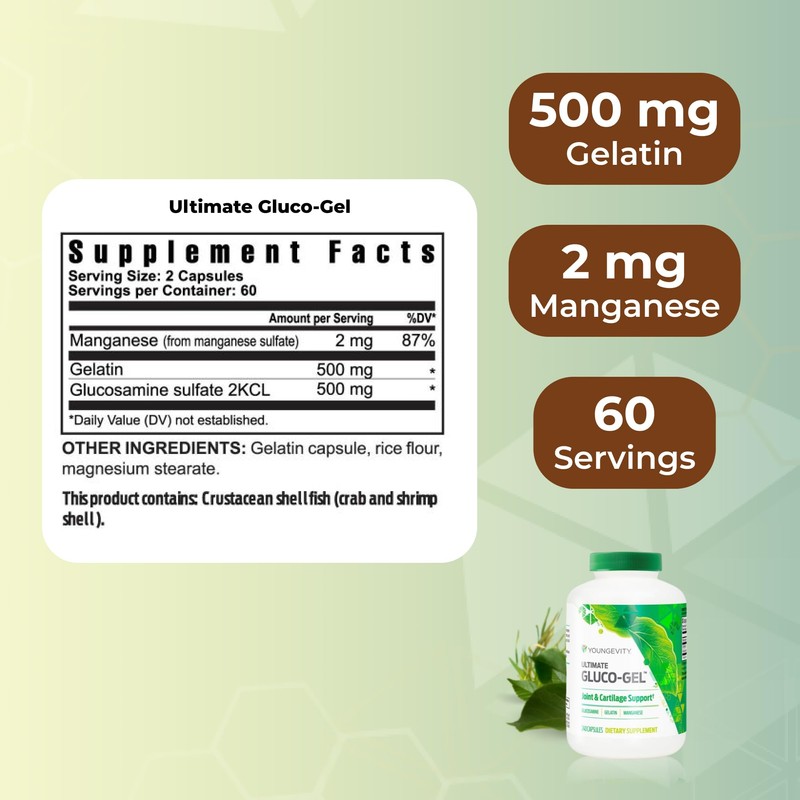 Youngevity Ultimate Gluco-Gel -for Tendons, Bones & Cartilage | Contains