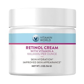 Vitamin World Retinol Cream 100,000 IU 2 oz., Vitamin A, Face Cream