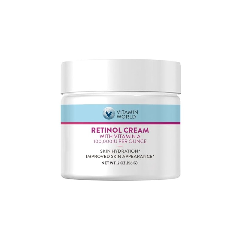 Vitamin World Retinol Cream 100,000 IU 2 oz., Vitamin A,