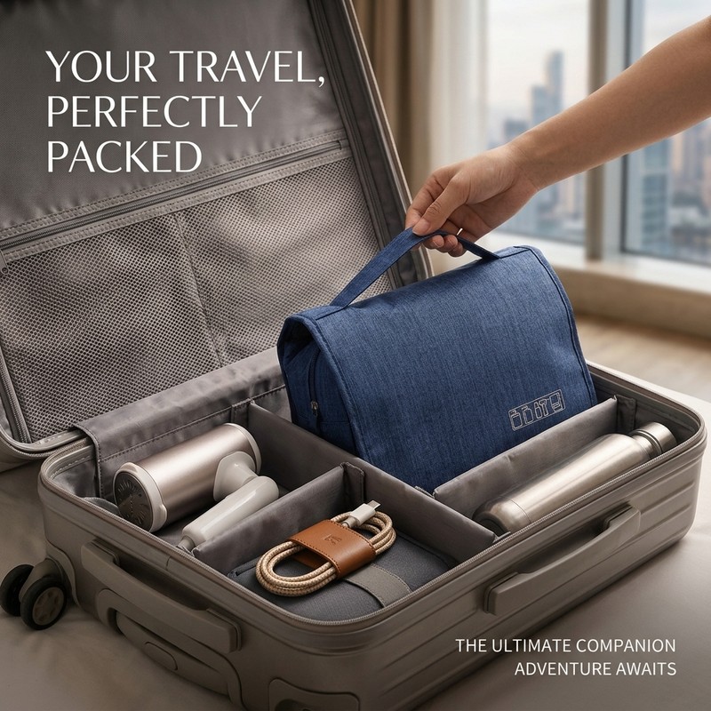 Travel Toiletry Bag for Men & Women – Waterproof Bathroom
