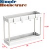 Simple Houseware 2-Tier Under Sink Organizer Storage Tray with Hooks,