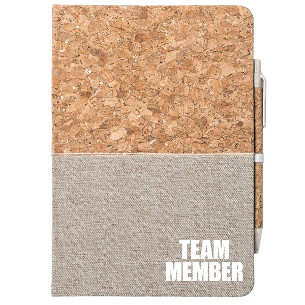 Huuraa Notebook Team Member Schriftzug Gift diary with cork cover