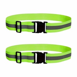 2-Pack Adjustable Reflective Safety Belts - High-Visibility Elastic Waistband for Runners & Cyclists - Nighttime Visibility Sash for Adults & Kids - Ideal for Jogging, Walking & Biking