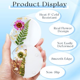 Swooflia Flower Car Cup Holder Coasters for Women - 2.75 Inch Cute Resin Automotive Drink Cupholder Insert Car Accessories 2 Pack White Purple