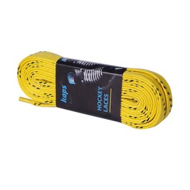 Kaps Professional Shoe Laces for Ice Hockey Ice Skates Waxed Also Suitable for Inline Skates and Roller Skates Made of High Quality Cotton, yellow