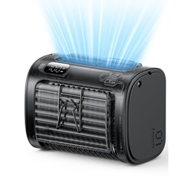 Aecooly A/C-Style Blade Portable Waist Fan, 5 Speeds 30ft/s Strong Airflow, Clip On Belt Shirt Fan Up to 18H Runtime with Flashlight, Hands-Free for Neck, Outdoor, Hiking, Jobsite, Farms-Black