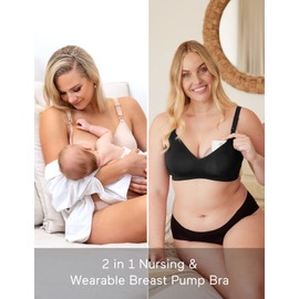 Momcozy Nursing Bras for Breastfeeding, Seamless Maternity Bra Ultra Comfort Smooth Wireless Pregnancy Sleeping Bralette
