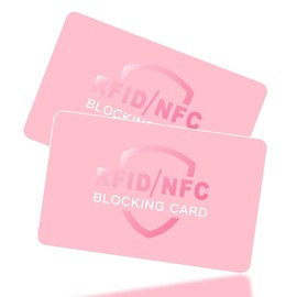RFID Blocking Card 2 Pack,Protecting Wallet Security,RFID Purses for Women,RFID Credit Card Protector,Anti-Theft Contactless NFC Blocker,Ultra Thin Credit Card Bank Card Protector(Pink, 2 Pack
