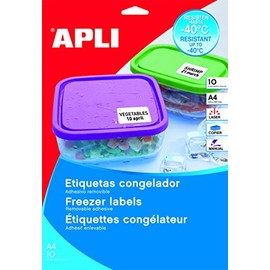 APLI 015070 Rounded Freezer Labels 63.5 x 33.9 mm White (Pack of 10