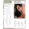 Chriscoco 3/4 Pairs of Hoop Earrings, Silver 925 Hoop Earrings,