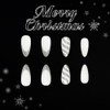 Christmas Press on Nails Medium Almond Fake Nails with French