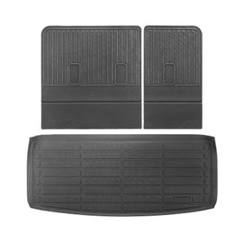VEVOR Cargo Mats Compatible Tahoe & GMC Yukon 2021-2024, Custom Fit TPE Cargo Liner Set for SUVs, Trunk and Rear Back Seat Protector Replacement, Trunk Mat and Backrest Mats