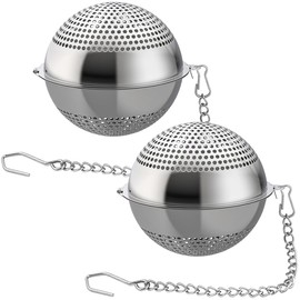 Lyxa SR Lyxa SR 2 Pack Food Grade 304 Stainless Steel Mesh Tea Ball 2.1 Inch Tea Infuser Strainer Filter Diffuser for Loose Tea