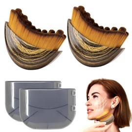 Pack of 2 Lymphatic Contour Face Brush, Lymphatic Drainage Massager, Double Chin Reducer Lymphatic Drainage Brush Anti-Puffiness Ergonomic Facial Cleansing Brush for Sculpting