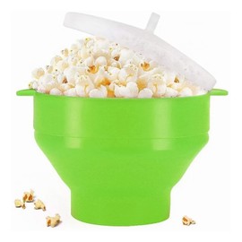 Generic Foldable Silicone Popcorn Maker Bowl with Handle Lid Microwave Silicone Popcorn Popper, #211, Genericfak6vht8ud