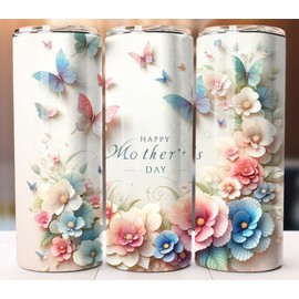 Tumbler Mother's Day Mom  Tumbler 20oz Cup Mug Hot Cold Drinks w/ Lid Straw Stainless