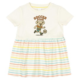 inktastic Cute Koala Soccer Star Shirt Infant Dress 6 Months Natural with Stripes 46a47