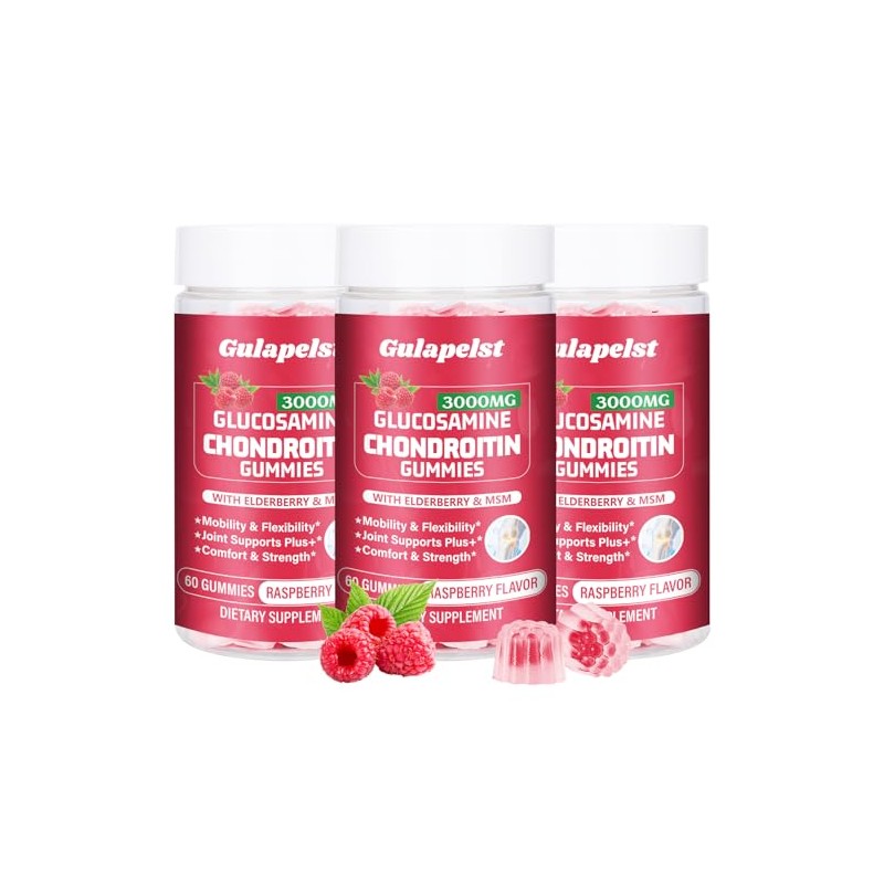 3 Pack Glucosamine Chondroitin Gummies 180 Count