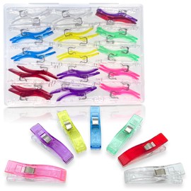 Large Sewing Clips for Fabric and Quilting 30 Pcs, KOLUP Jumbo Quilting Clips and Sewing Fabric Clips Crafting Tools Assorted Colors Premium Plastic Clips Sewing Notions for Sewing Quilting Supplies