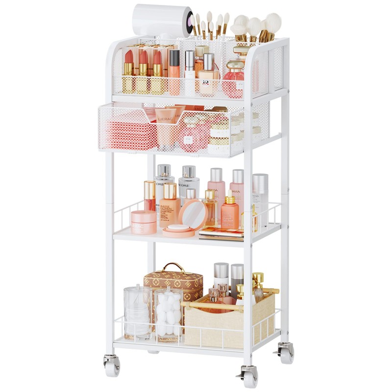 HapiRm Makeup Organizer Storage Cart - 4 Tier Skincare Make