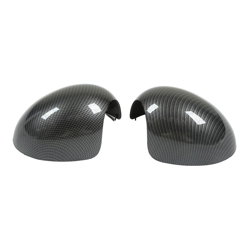 2 Pcs Door Side Rearview Mirror Cover Cap Carbon Fiber