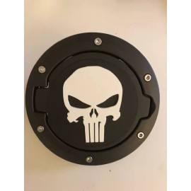 Punisher Skull in 3D Black w White For Jeep Wrangler JK/JKU flag Gas Cap Cover