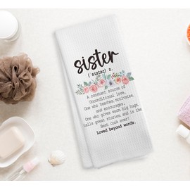 NOQL Sister Gifts Kitchen Towels and Dishcloths, Gifts for Sister, Sisters Gifts from Sister, Sister, Best Sister Hand Towels Tea Towels for Bathroom Kitchen, 16×24 Inches