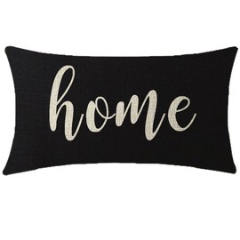 NIDITW NIDITW Inspirational Words Home Throw Pillow Cover 12x20 Inches Lumbar Cotton Linen Black Cushion Case for Sofa Couch Bed Home Decor (12)