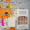 24Pcs Flowers Press on Nails Medium Coffin Fake Nails Orange