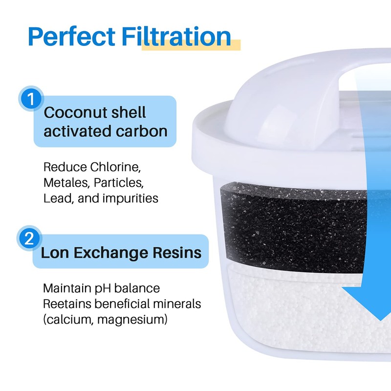 ICEPURE JFC001 Pitcher Water Filter Compatible with Brita Maxtra+/Maxtra/Mava, 1001122,