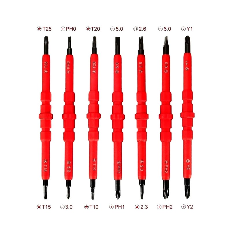 13-Piece VDE Insulated Magnetic Screwdriver Set, 1000V Rated, Interchangeable Handle