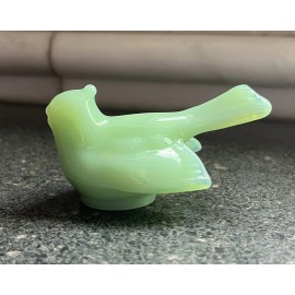 Mosser Glass - Jadeite MINI Bird Shelf Sitter 3" - Cute in a window sill