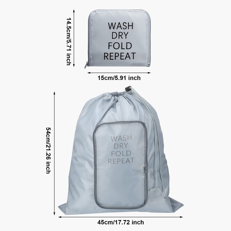 2 Pcs Travel Laundry Bag Washable Dirty Clothes Bag with