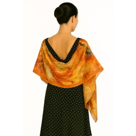 Shanlin Elegant Semi-Transparent Jacquard Scarf – Soft Lightweight Wrap for Formal Events, 70x180cm (phoenix)