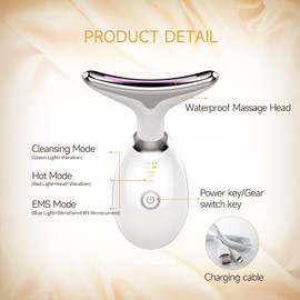 ATOMTA Face Massager, Microcurrent Face Lift Device with 3 Modes, Anti-Wrinkle Face Lifting Device, High Frequency Vibration Skin Tightening Machine – (White)