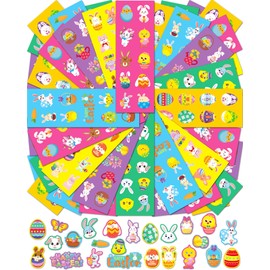 1260 PCS Easter Stickers for Kids, 100 Sheets Egg Decorating Fillers Bunny Stickers, Party Favors Activities Crafts Gifts Toddlers Easter Basket Stuffers for Kids Boys Girls Goodie Bags