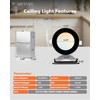 12 Pack Recessed Lighting 4 Inch with Junction Box, 5CCT
