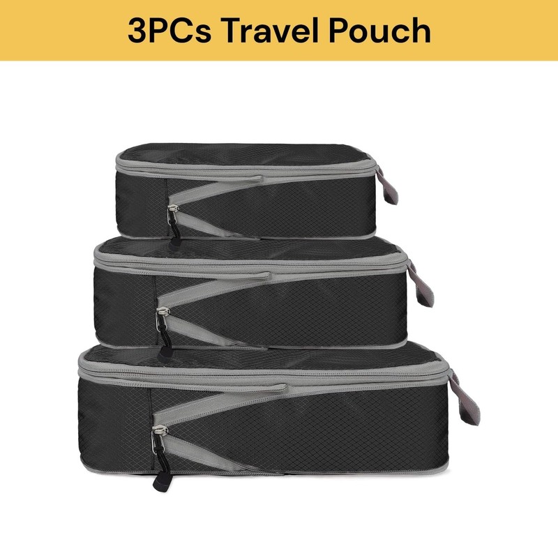 Spendeal 3PCS Compression Packing Cubes For Travel Packing Organisers Vacation