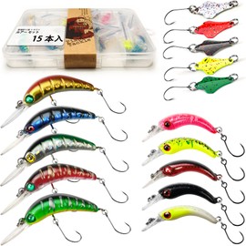 Fishing Lure Set, Vmsixvm, Fishing Tackle Set, Management Fishing Sites, Streams, Lures, Includes Trout Spoon, Lure, Crankbait, Sinking Minnow, Swivel, Snap, Spinner Lure, Rainbow Trout, Barbless