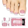 Short Toe Nail Tips White French Tip BERRY PINK Press