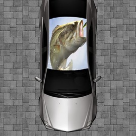 R91 BASS Fish Roof Wrap - Decal Decals Wraps Vinyl Wraps Art Poster Image Carbon Hood Car Truck Fiber Hood