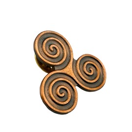Patch Nation Celtic Triple Spiral Triskelion Metal Pin Badge 30mm Wide 30mm High Aluminium, Aluminium