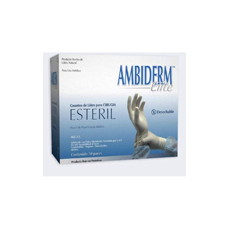 Guante Elite para Cirujano Esteril Número 8 con 50 pares