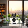 2Pcs Black Solar CatDoll Dancing Cat,Figure Car Ornament,Dancing Ornaments Solar
