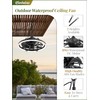 Fanbulous Outdoor Ceiling Fans with Light for Patios, 20" Weatherproof
