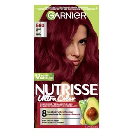 Garnier Nutrisse Ultra Color, Permanent Hair Dye, Vibrant Long-Lasting Colour, Vegan Formula, Nourished Hair, Protects Hair Against Dryness, 560 Vibrant Red, 1 Application
