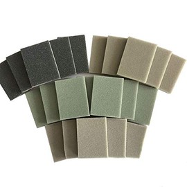 Sanding Sponge - BE-TOOL Abrasive Blocks Flexible Foam Sandpaper Sanding Blocks with Wet and Dry Fine 300-400# Double Sided Sanding Pads All Purpose Sandpaper (6 Blocks)