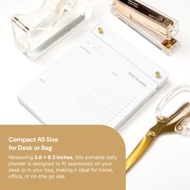 Daily Planner Desk Pad with To-Do List and Notes Section, Daily Notes with Daily Focus, 100 Page Tear off Sheets, Daily Organizer with To Do List, Notes and Daily Focus. Desk Accessories, Notepad