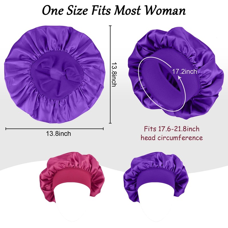 MELTU 1 Pack Hair Bonnet for Sleeping, Satin Bonnet with