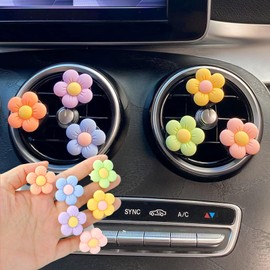 6 Pack Daisy Flower Car Air Vent Clips - Cute & Vibrant Vent Decor Accessories, Universal Fit for Most Vehicles, Easy Clip-on Design